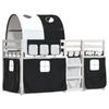 VidaXL Bunk Bed with Curtains White/black 90x200 Cm Solid Pine Wood, Bed, Bed Frame, Low Bunk Bed, Furniture of 3284021