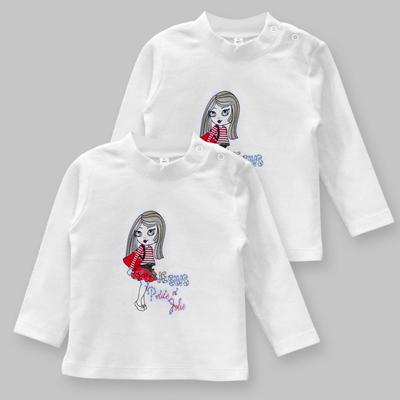 Two Pieces Kids Girl Cotton Bottom Shirt Buttons Long Sleeve TShirt  Leisure Cartoon Round Collar Shirt Tops Clothes