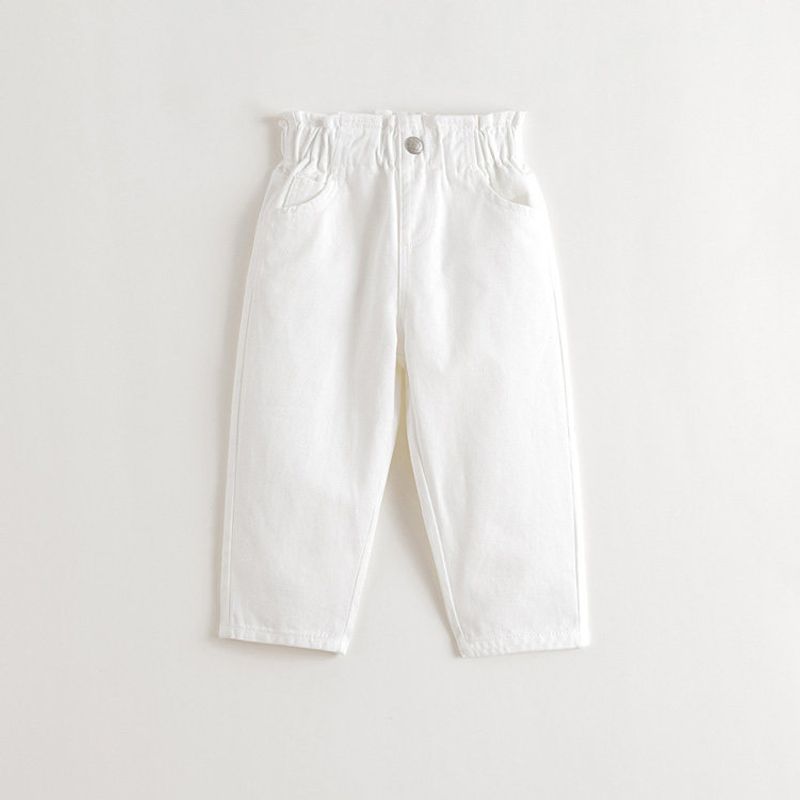 Mark Jenny Girls' Lace-Waist Versatile Denim Carrot Pants Baby Pants Pure Cotton Spring New Arrival 551528