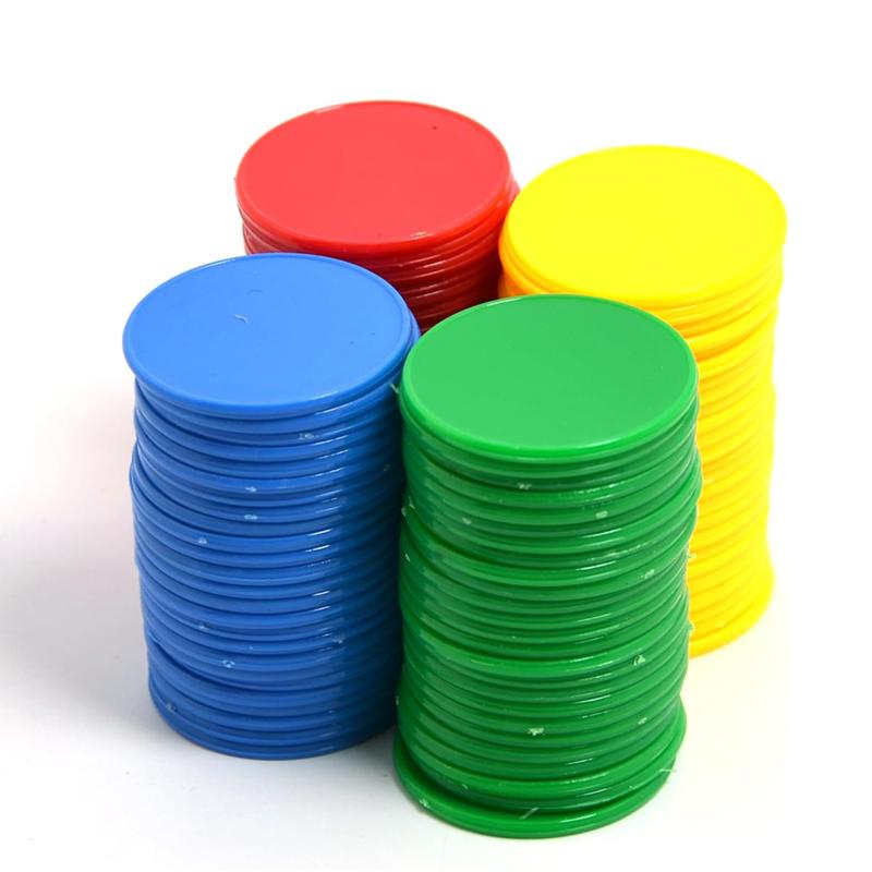 40PCS 37MM Poker Chips Plastic Counting Discs Math Counting Card For Adullts Juegos De Mesa Familiares Divertidos Children