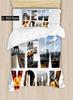 New York Duvet Cover Set, Skyline Print Decorative 3 Piece Bedding Set with 2 Pillow Shams, Twin Full Queen King Size Room Decor