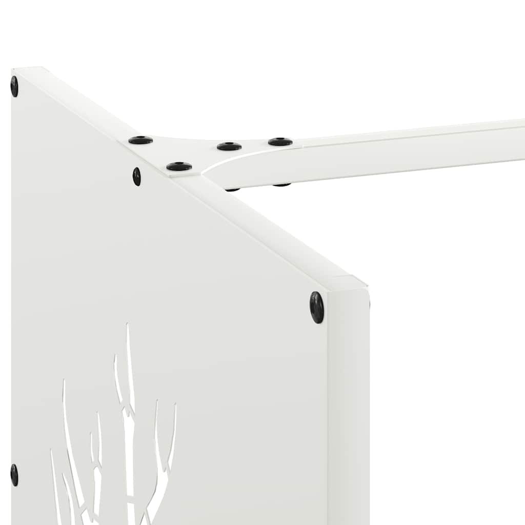 Firewood Rack White 40 x 40 x 40 cm Cold Rolled Steel
