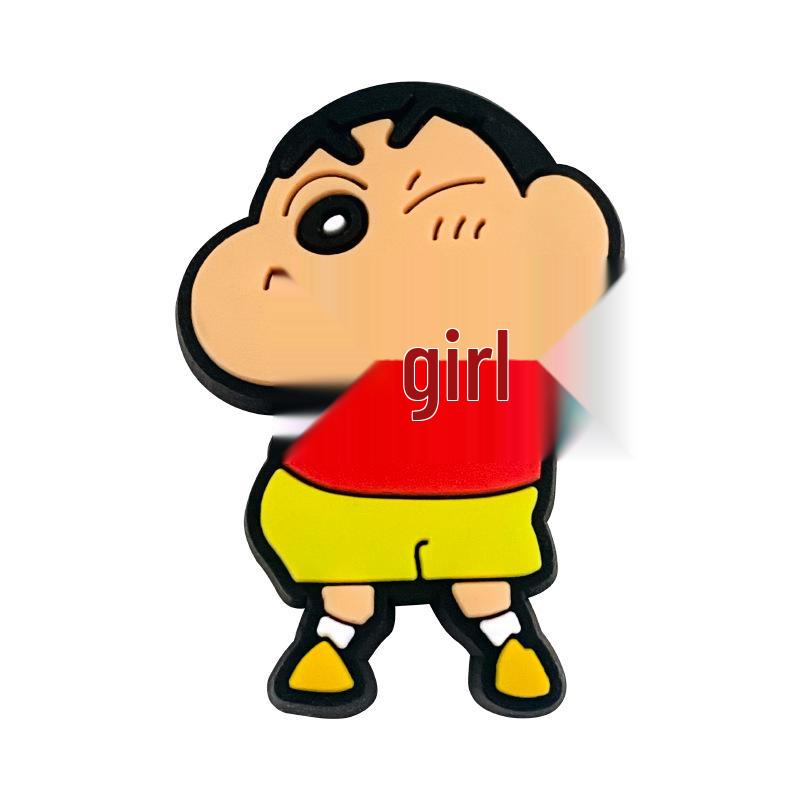 Crayon Shin-chan Croc Charms: 10 Styles, Soft Rubber PVC Shoe Accessories