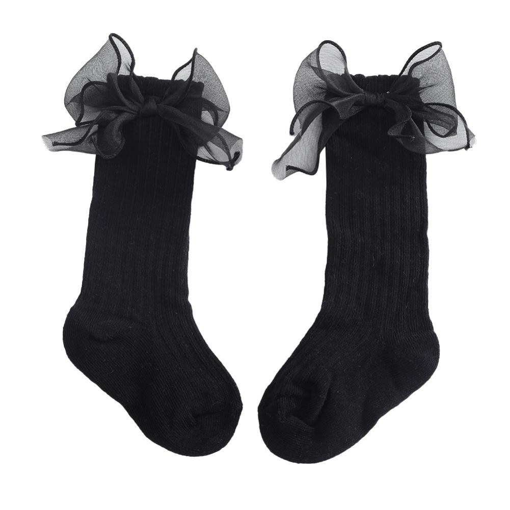 

Baby Lace Bow Mid-Calf Socks Newborn Cotton Knitted Breathable Socks Baby Socks 0-3 Years Old 12M