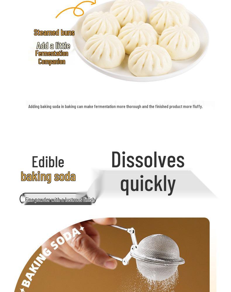 Angel Bai Zhuan Edible Baking Soda 200g - Multi-functional Kitchen Soda Powder for Dough Raising & Biscuits