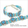 Women Fashion Vintage Ethnic Bracelet Korean Edition Double Layer Handicraft Retro Double Rowed Turquoise Bracelet Accessories