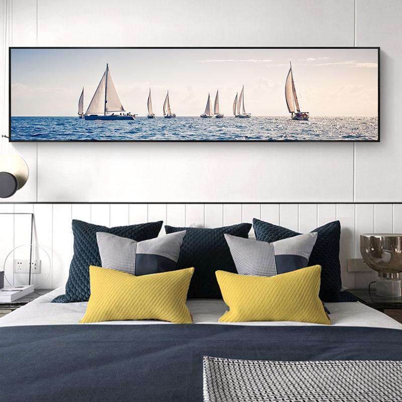 Sailboat Canvas Painting Landscape Posters and Prints Sea Boat Wall Art Pictures for Living Room Home Decoration Cuadros No Frame