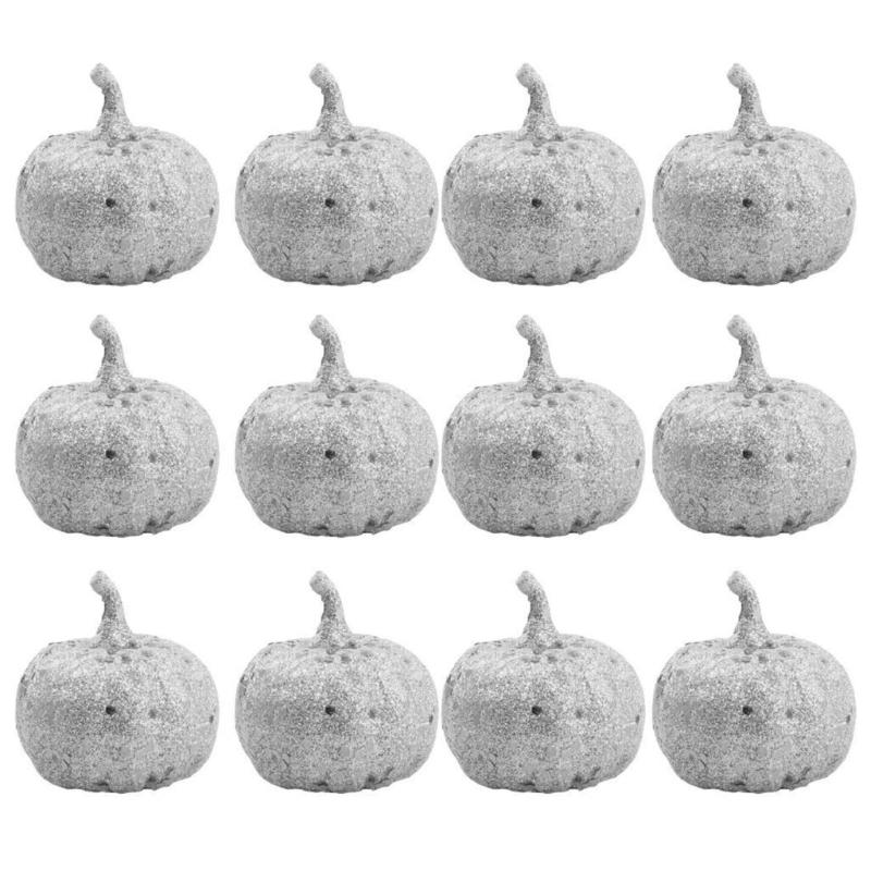 12Pcs Artificial Pumpkins Vegetable Photography Props for Fall Halloween Thanksgiving Porch Holiday Party Decorations