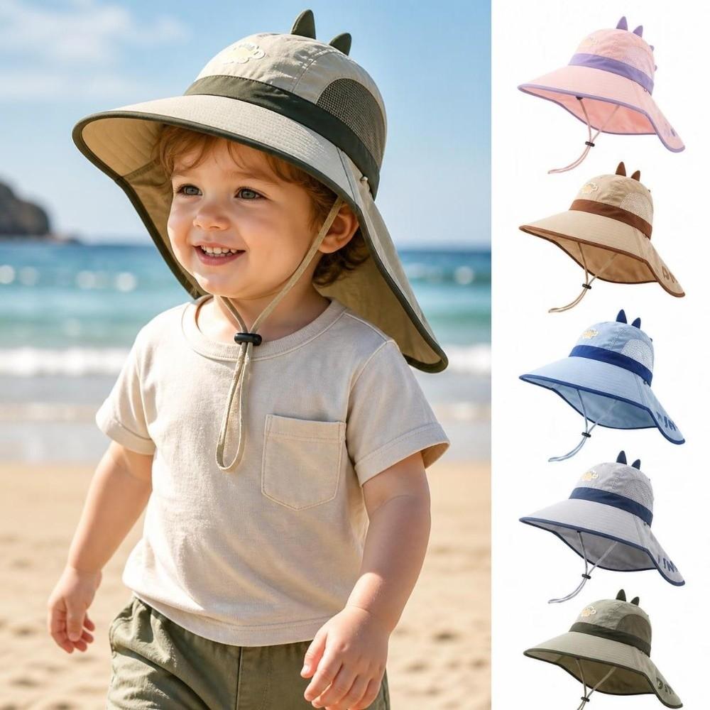 Mesh Breathable Bucket Hat Large Brim Baby Shawl Hat New Baby Sun Hat  Kids
