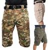 Erkek Kamuflaj Şort Yaz Rahat Yarım Pantolon Açık Hava Sporları Kısa Pantolon Yan Cep Nefes Alabilen Spor Şortu