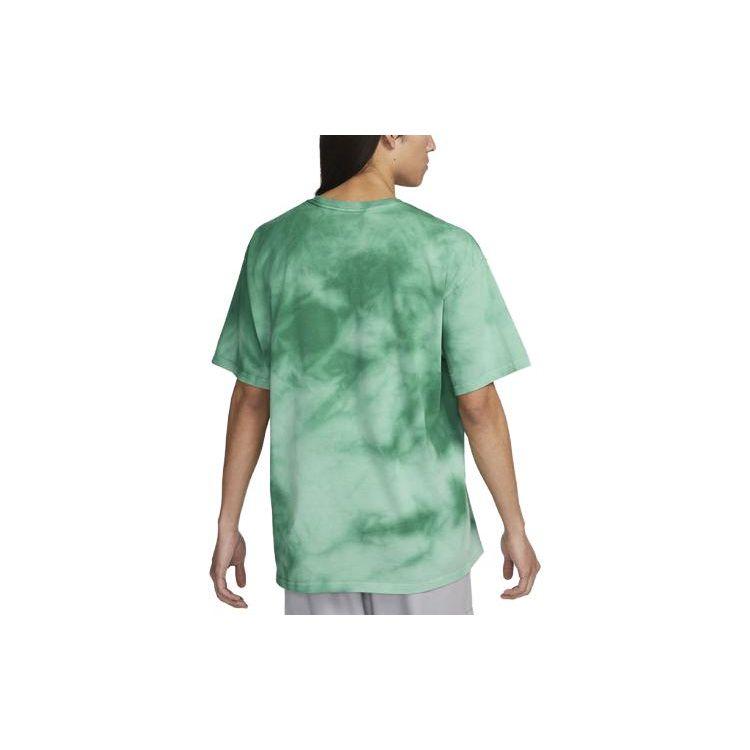 Nike Sportswear Premium Essentials Logo Embroidered Tie-Dye Print Crew Neck Loose Short Sleeve T-Shirt Men Tops Earth-Blue FJ9361-346