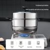 BSITN Stainless Steel Double-Layer Steamer Pot, 30cm