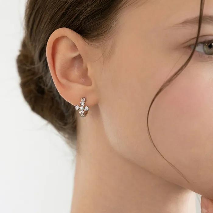 Antique Cross Cubic Hoop Earrings EC3333