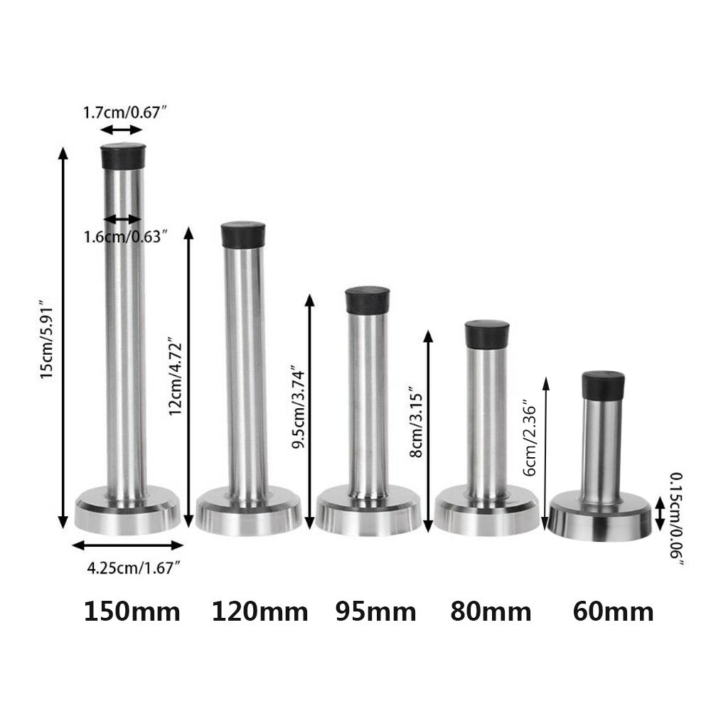 Noiseless Self Adhesive Stainless Steel Thickened Door Stopper Buffer Rubber Catch Door Stop Holder