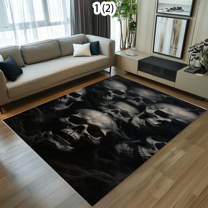 

3D Gothic Horror Skull Carpet Rug for Home Living Room Bedroom Sofa Playroom Doormat Decor ,Kid Game Area Rug Non-slip Floor Mat 40x60cm
