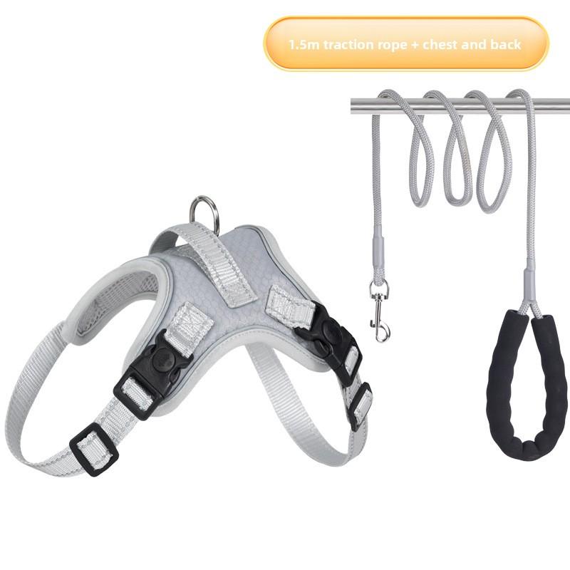 

Шлейки для груди и спины для собак, шлейки-седла для выгула собак и нагрудные ремни с защитой от разрыва для активного отдыха XS серый