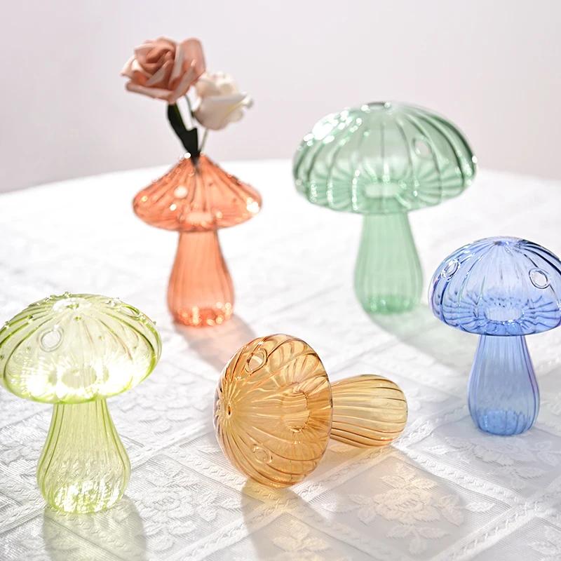 Bubble Glass Flower Vase Ins Crystal Ball Bottle Colorful Art Flower Ware Hydroponics Desktop Ornaments Creative Home Decor