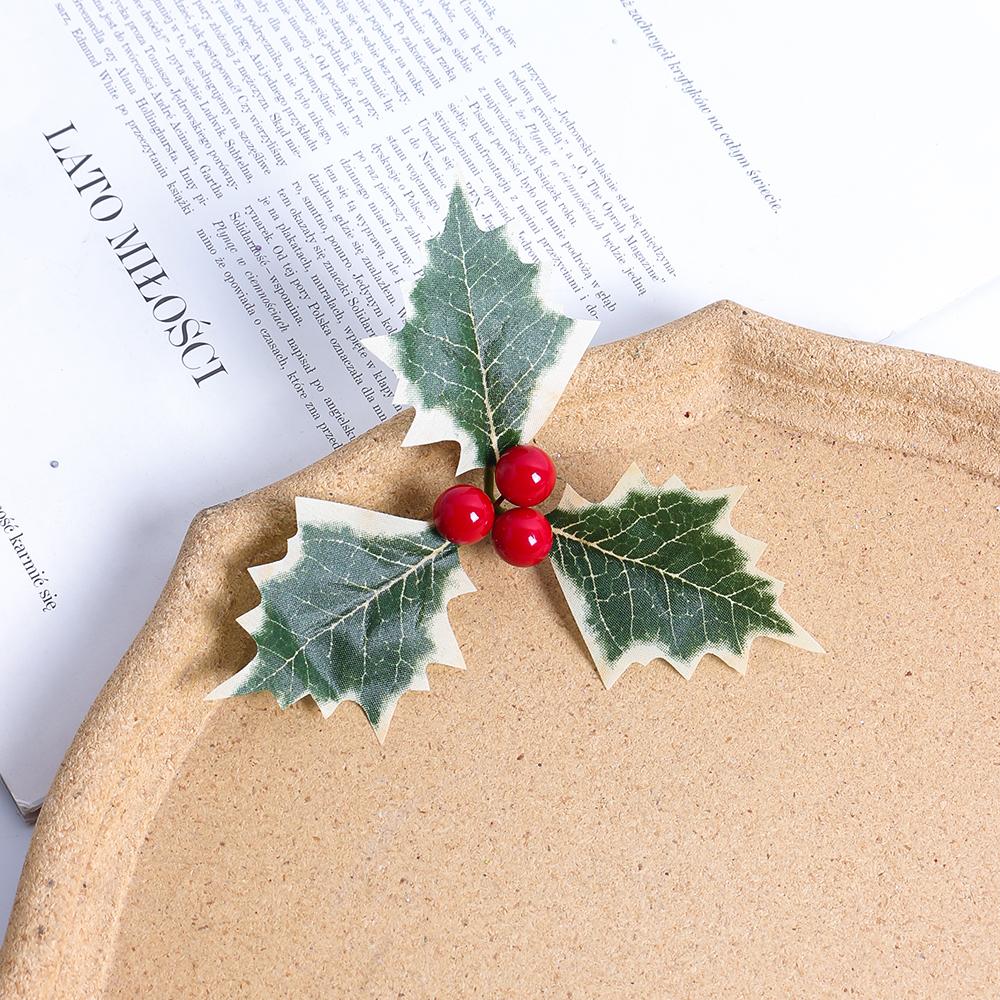 

10 шт. 10 см Рождественское украшение Искусственные листья Жемчуг Искусственные листья Украшения для домашнего декора Навидад Новогодний декор Подарочный аксессуар 10Pcs красный