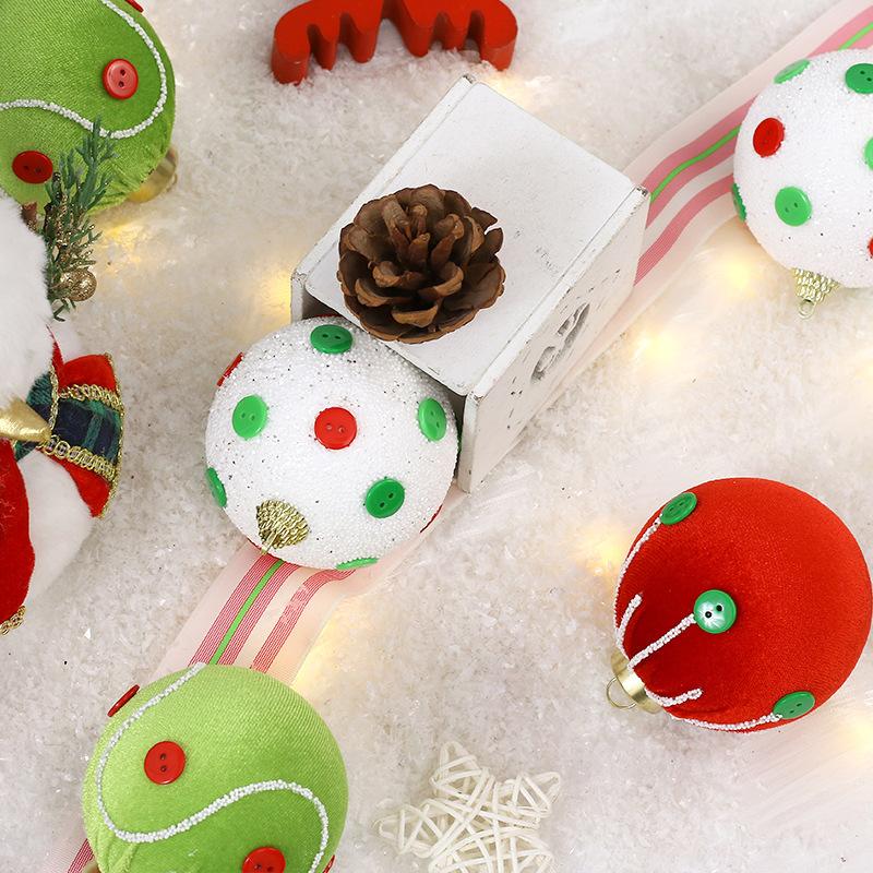 8Cm Christmas Balls Christmas Tree Ornaments Velvet Xmas Balls Button Sequins Luxury Xmas Balls Christmas Home Decorations