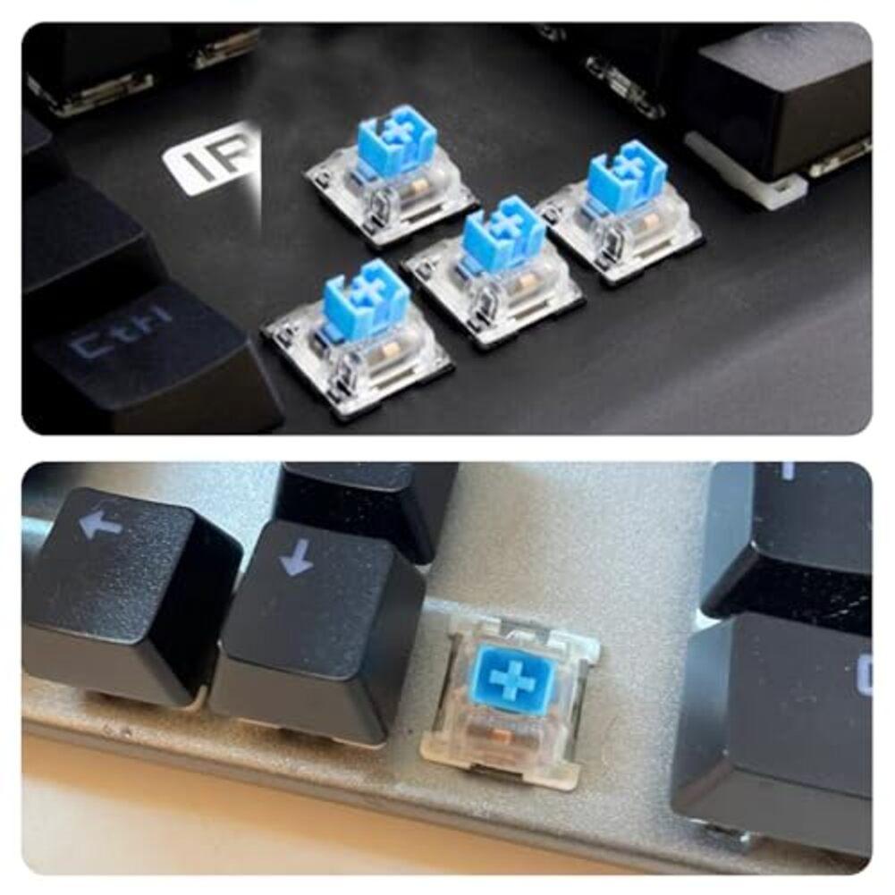 3 Pin Tactile Keyboard Switch Replacement 50 PCS Mechanical Clicky Switches Plate Mounted with Copper Alloy Springs