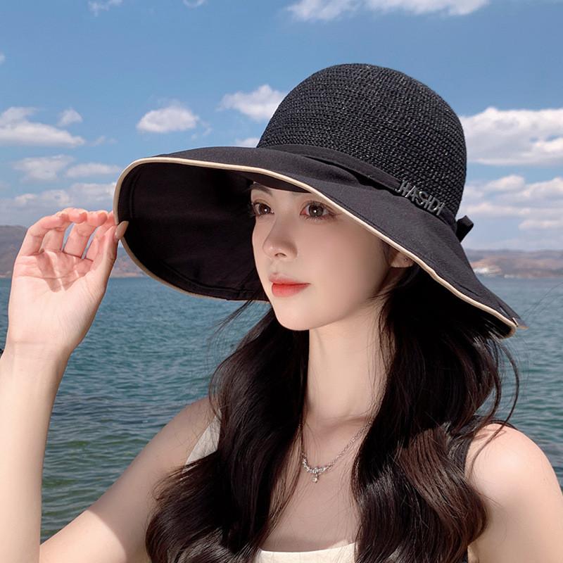 Fashion Letter Embroidered Fisherman Hat With Wide Brim For Summer Sun Protection