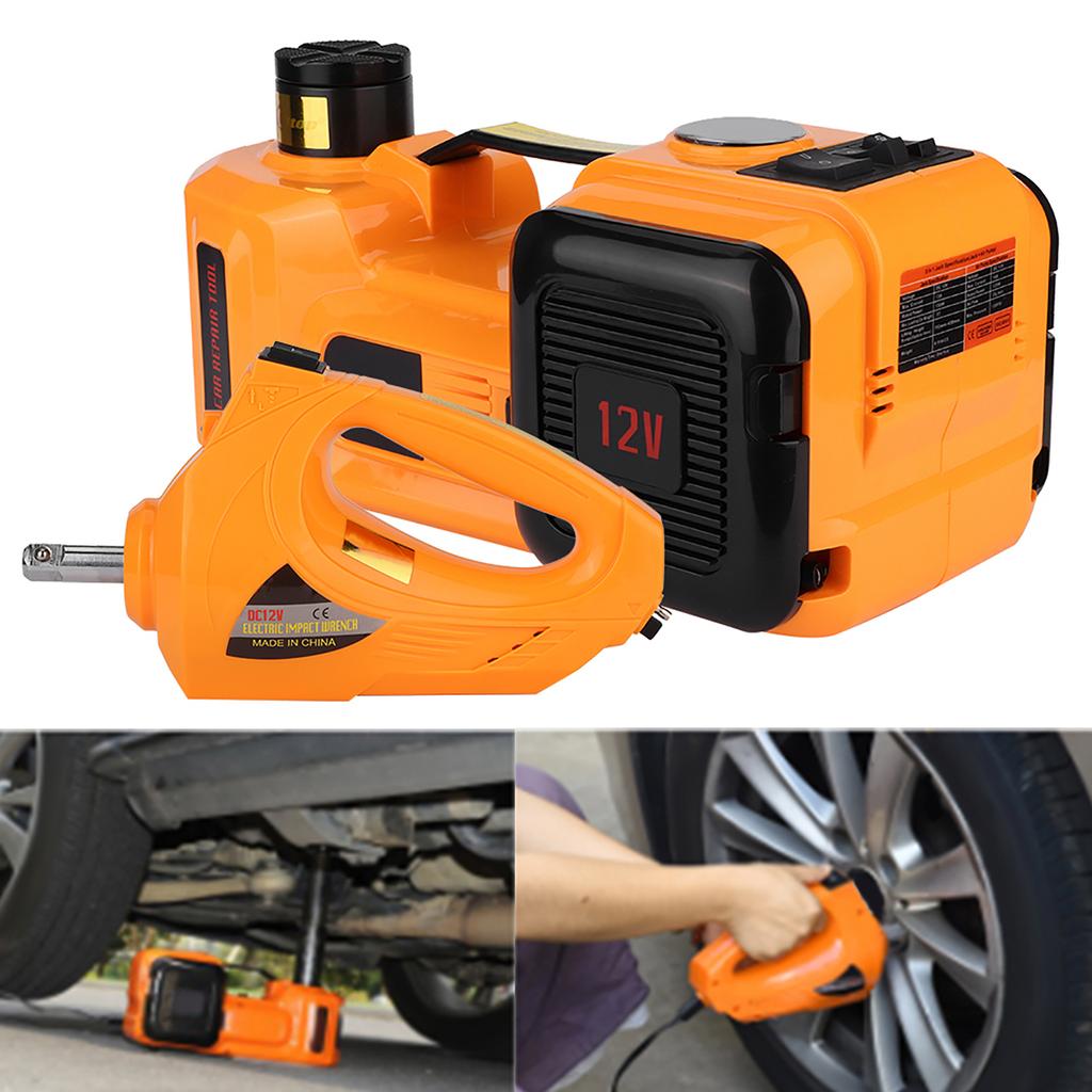 5T DC 12V Car Electric Floor Hydraulic Jack Lifting Set Electric Wrench Tire Repair Tool