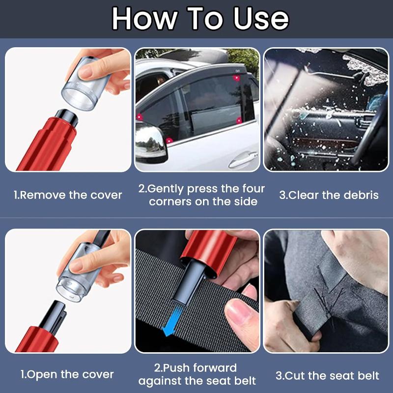 2-in-1 Multifunctional Escape Hammer, Mini Portable Emergency Tool, Seat Belt Cutter, Car Safety Hammer, Car Window Breaker