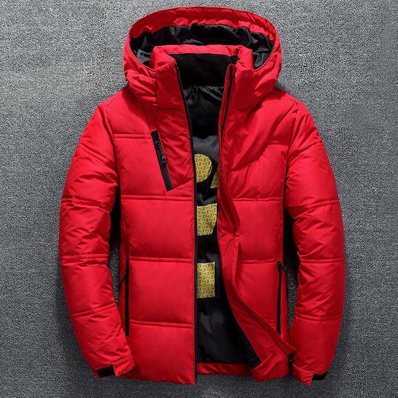 Men's European and American Winter Hooded Business Casual Warm Coat