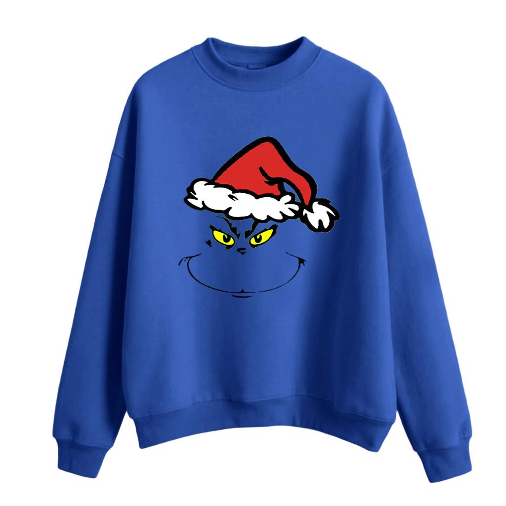 Women's Fashion Casual Round Neck Long Sleeve Christmas Printed Sweatshirt