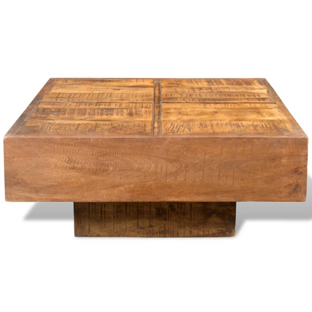 Square Mango Wood Coffee Table, Brown