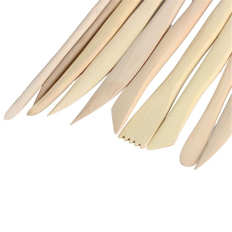 10Pcs/Set Carving Crafts Wooden Clay Sculpture Knife Pottery Sharpen Modeling Little Figurines Pottery Tools