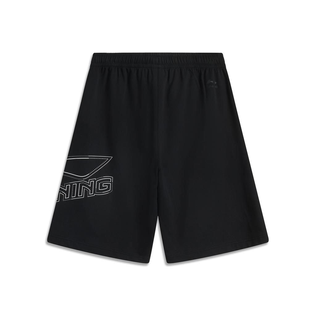 Li Ning Lifestyle Series Sport Minimalist Solid Color Elastic Letter Casual Shorts Men shorts Black AKSV529-4