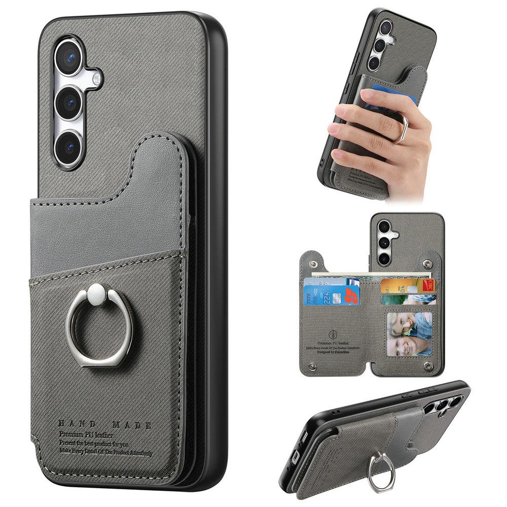 RFID Leather Card Back Case for Coque Samsung A56 5G 2026 Ring Holder Wallet Etui Galaxy A36 A26 A17 A16 A06 A 16 17 36 56 Cover