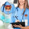 Fashionable winter badge scroll, a shiny extendable accessory for office nurses and doctors.
