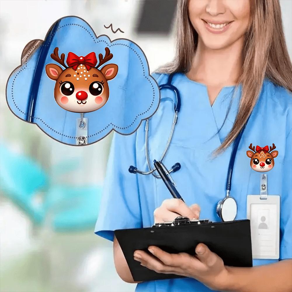 Fashionable winter badge scroll, a shiny extendable accessory for office nurses and doctors.