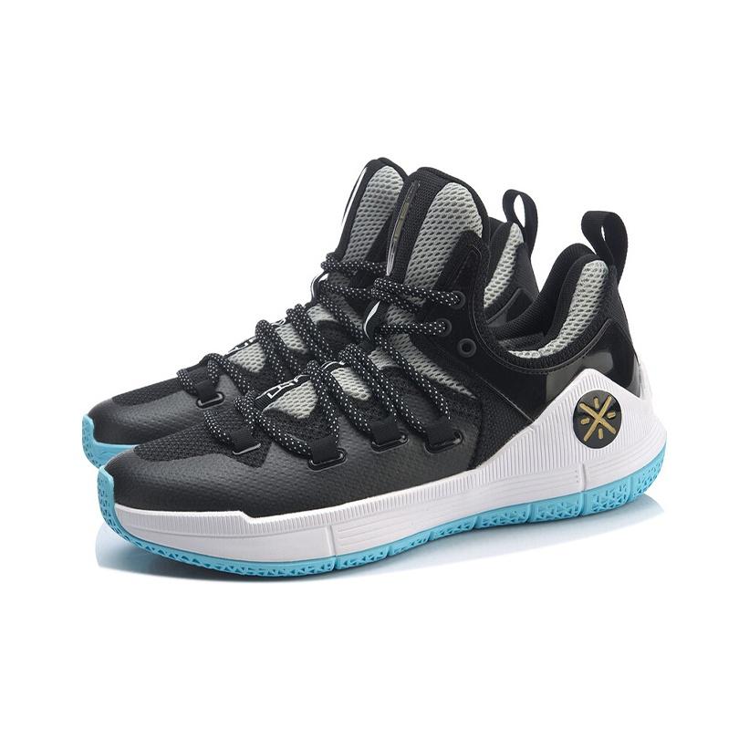 Li Ning Sixth Man 2019 Comfortable Low Top Basketball Shoes Men sneaker Black White ABAP017-1