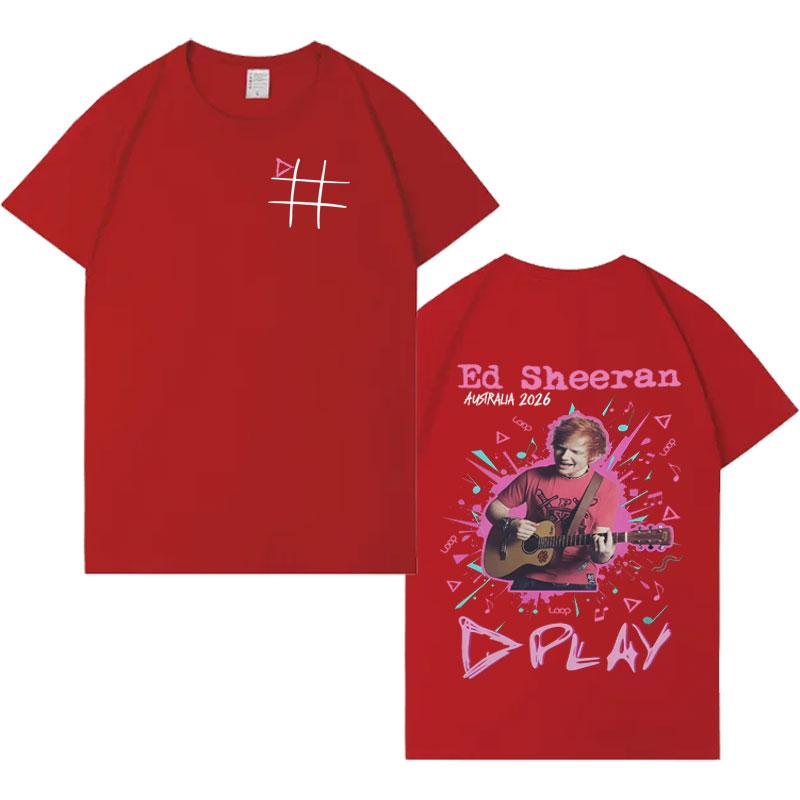 2026 Trendy Australian Loop Tour Ed Sheeran Fans Double Sided Print High Quality Tshirt Mens Punk Harajuku Cotton Loose T Shirts
