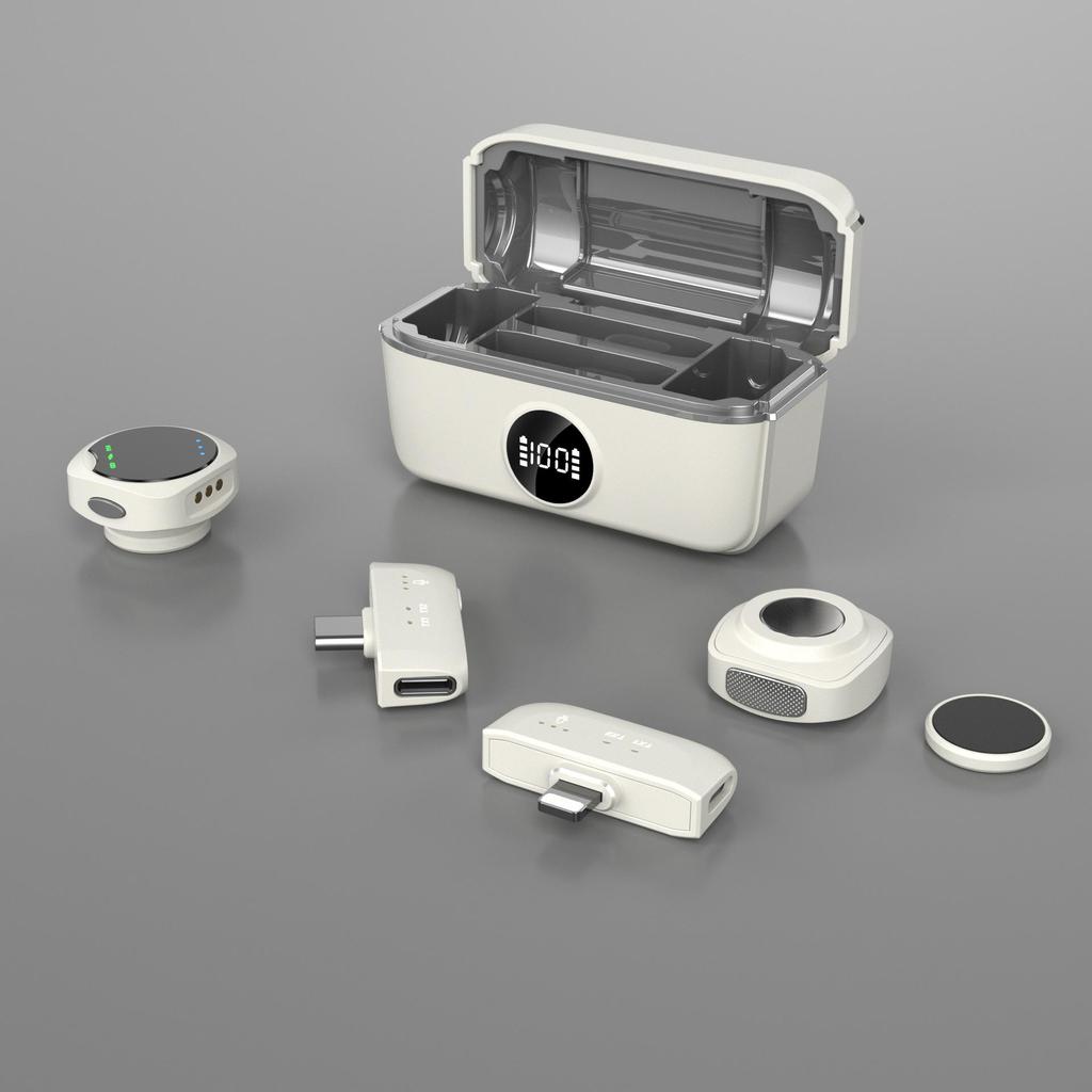 Q18 Magnetic Wireless Collar Microphone with Noise Reduction for Live Broadcast & VLOG