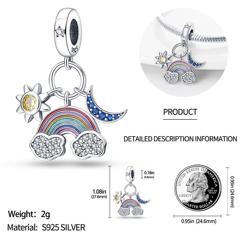Copper Rainbowair Balloon Colorful Horse Charm Bead Pendant Fit Original Bracelet For Women Fine Jewelry Gift