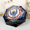 Manchester City Customize Your Name Umbrella Outdoor Automatic Umbrella Compact Durable 8-Rib Compact Design All-Season Umbrella for Travel