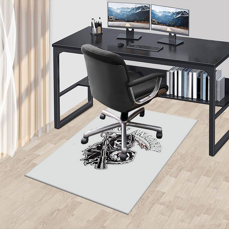 1pc Sons of Anarchy Themed Office Carpet Chair Mats - Durable Polyester Rug for Home Theater, Office, Dorm Room Decor - tA76