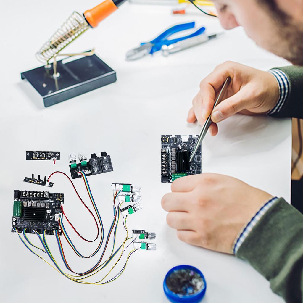 50W+50W+100W BT Amplifier Board with Subwoofer 2.1 Channel Digital Power Amplifier Board Volume Control for DIY Wireless Speaker