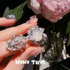 Jewelry, Handmade Wheat Ear Water Drop Gem Earrings, Banquet Haute Couture Glazed Flower Ball Snowflake Zircon Brooch Set
