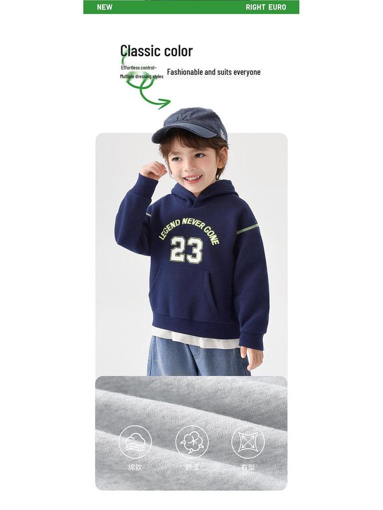 Sweat à capuche tendance pour garçons style européen - Nouveau style Printemps 2026 pour enfants et tout-petits, Parfait pour le printemps et l'automne