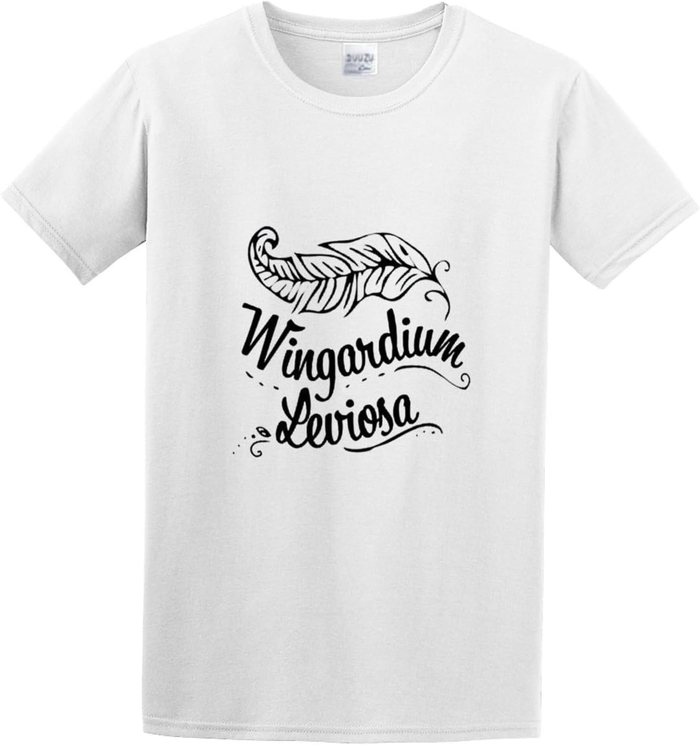 Wingardium Leviosa Short Sleeve Cotton Mens Tshirt S белый