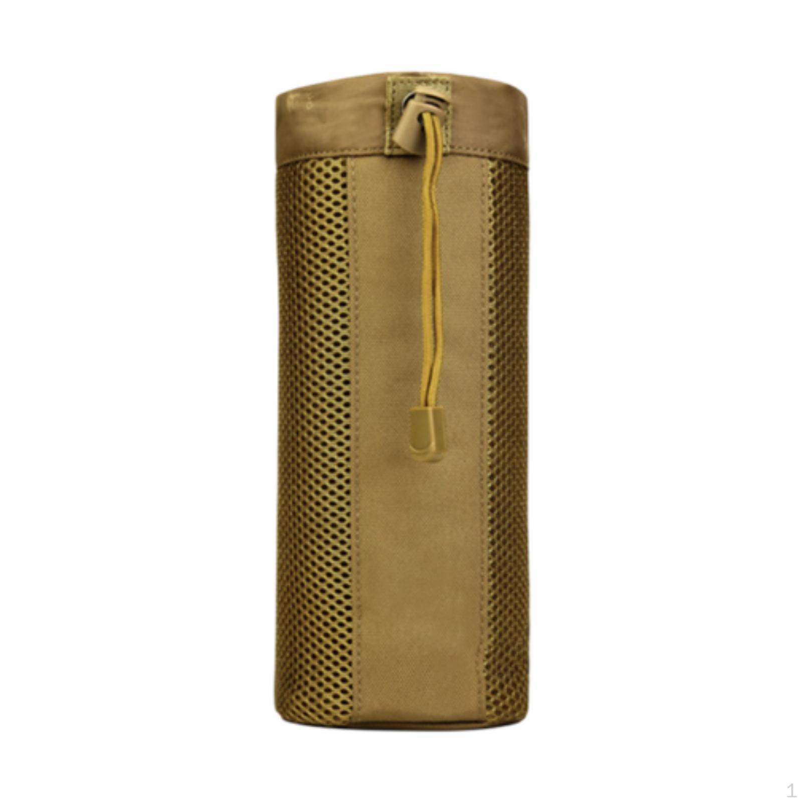 

Outdoor Water Bottle Bag Pouch Cup Carrier 23x9cm Fits 750ml Versatile Nylon Mesh Sleeve with коричневий