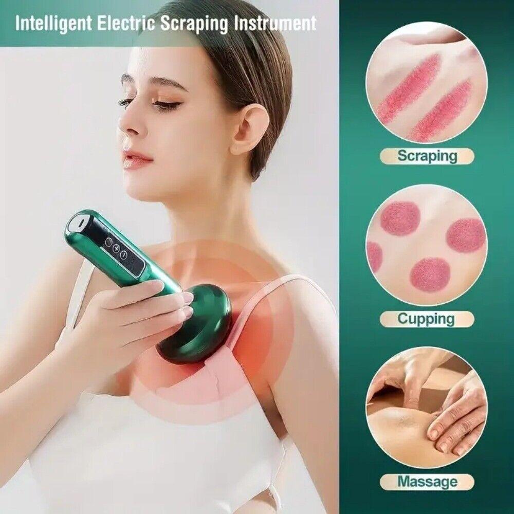 Electric Cupping Massage Device Vacuum Guasha Massager Jars Infrared Heating for Back Scraping Can Fatigue Relieve Health