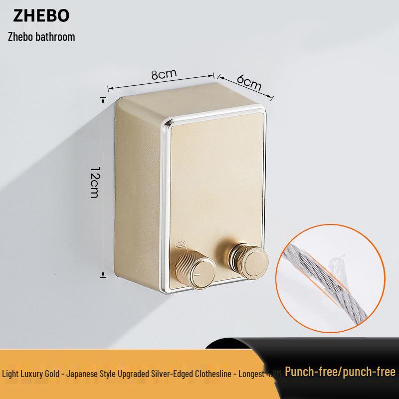 Retractable No-Drill Balcony Clothesline: Invisible Indoor/Bathroom Drying Rack with Steel Wire Rope.