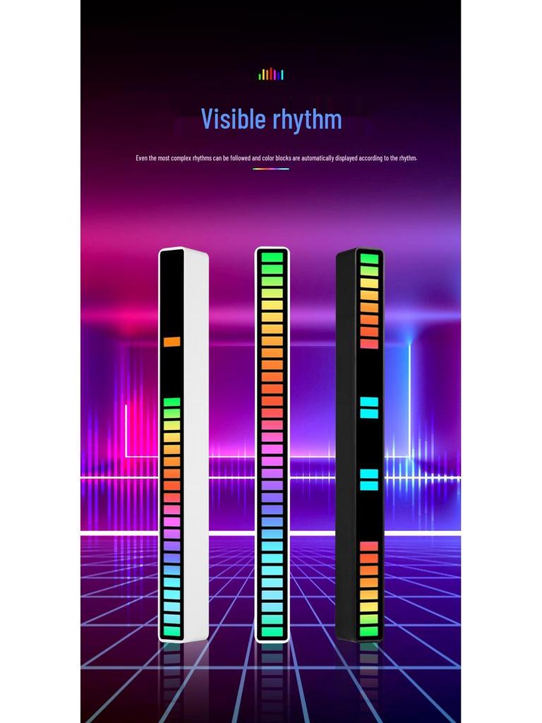 RGB Sound-Sync Rhythm Light: Trendy Colorful Music Atmosphere LED for Car or Desk with Sound Sensor