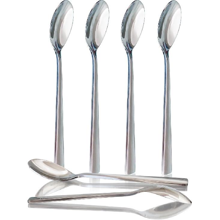 NobleEgg Egg Spoons for Soft Boiled Eggs, Coffee, Desserts | 18/8 Stainless Steel | 5.5 inches | Set of 4